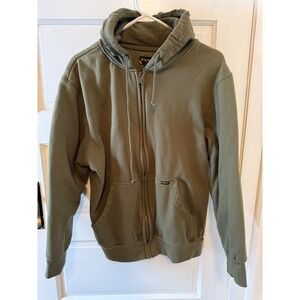 Stanley Workwear Mens Olive Green Full Zip Hoodie Jacket Size Large